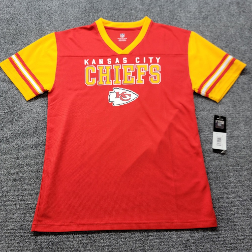 NFL Kansas City Chiefs Youth XL or Women's Small Red Jersey T-Shirt NWT